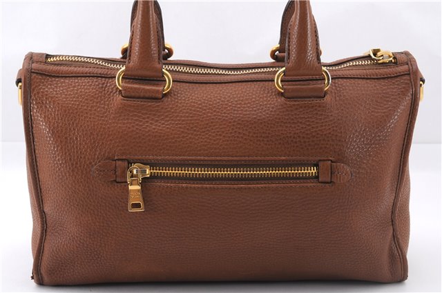 Authentic PRADA Vintage Leather Nappa 2Way Shoulder Tote Bag Brown 8036E