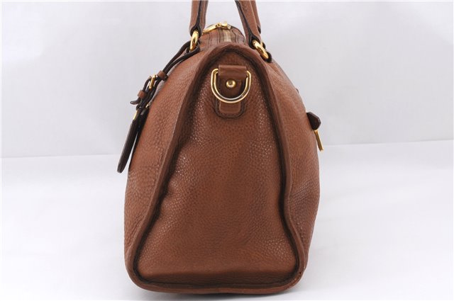 Authentic PRADA Vintage Leather Nappa 2Way Shoulder Tote Bag Brown 8036E