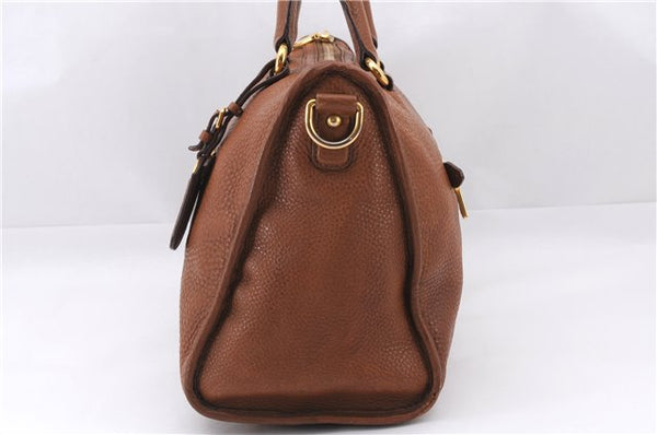 Authentic PRADA Vintage Leather Nappa 2Way Shoulder Tote Bag Brown 8036E