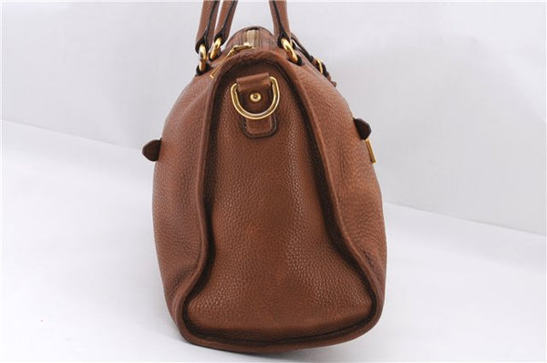 Authentic PRADA Vintage Leather Nappa 2Way Shoulder Tote Bag Brown 8036E
