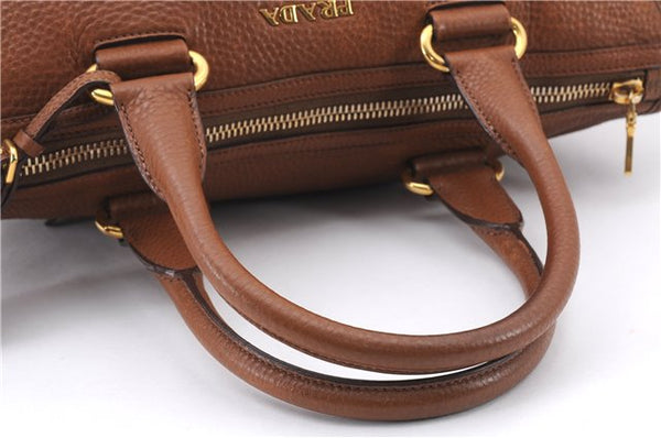 Authentic PRADA Vintage Leather Nappa 2Way Shoulder Tote Bag Brown 8036E