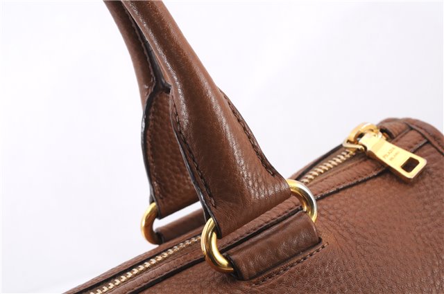 Authentic PRADA Vintage Leather Nappa 2Way Shoulder Tote Bag Brown 8036E