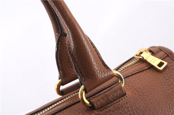 Authentic PRADA Vintage Leather Nappa 2Way Shoulder Tote Bag Brown 8036E