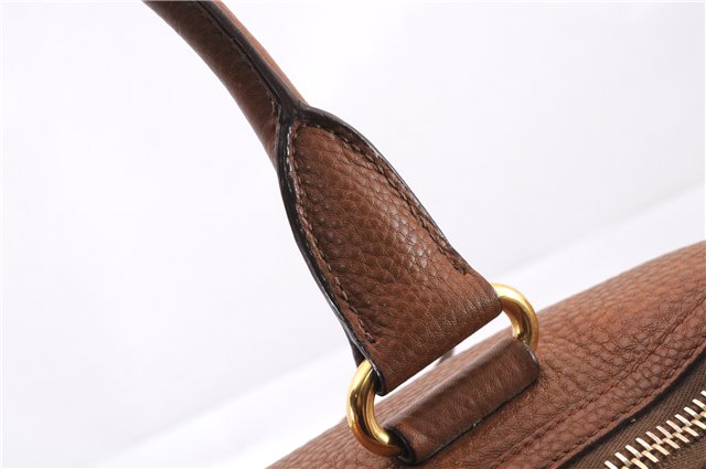 Authentic PRADA Vintage Leather Nappa 2Way Shoulder Tote Bag Brown 8036E