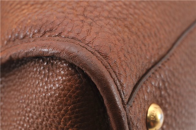 Authentic PRADA Vintage Leather Nappa 2Way Shoulder Tote Bag Brown 8036E