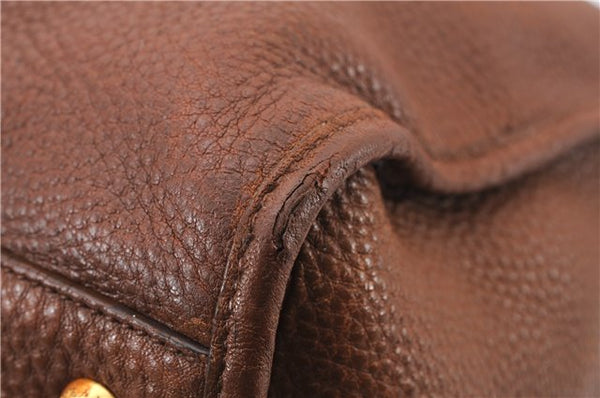 Authentic PRADA Vintage Leather Nappa 2Way Shoulder Tote Bag Brown 8036E