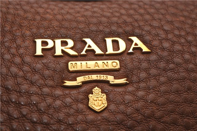 Authentic PRADA Vintage Leather Nappa 2Way Shoulder Tote Bag Brown 8036E