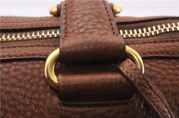 Authentic PRADA Vintage Leather Nappa 2Way Shoulder Tote Bag Brown 8036E