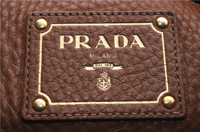 Authentic PRADA Vintage Leather Nappa 2Way Shoulder Tote Bag Brown 8036E