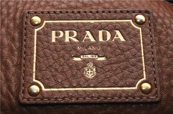 Authentic PRADA Vintage Leather Nappa 2Way Shoulder Tote Bag Brown 8036E