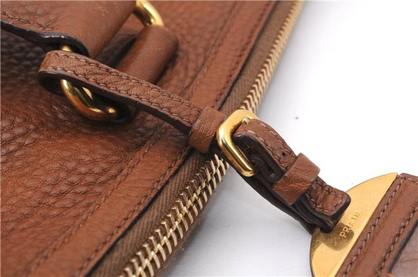 Authentic PRADA Vintage Leather Nappa 2Way Shoulder Tote Bag Brown 8036E