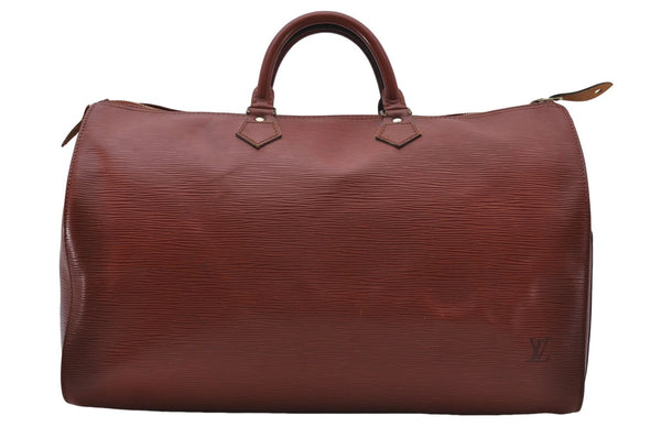 Authentic Louis Vuitton Epi Speedy 40 Hand Boston Bag Brown M42983 LV 8037D