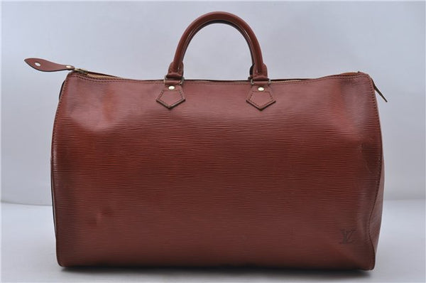 Authentic Louis Vuitton Epi Speedy 40 Hand Boston Bag Brown M42983 LV 8037D
