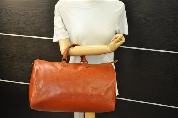 Authentic Louis Vuitton Epi Speedy 40 Hand Boston Bag Brown M42983 LV 8037D