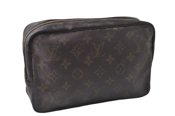 Auth Louis Vuitton Monogram Trousse Toilette 23 Clutch Hand Bag M47524 LV 8047D