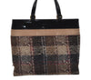 Authentic BURBERRY Check Hand Tote Bag Tweed Enamel Brown Black 8050D