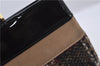 Authentic BURBERRY Check Hand Tote Bag Tweed Enamel Brown Black 8050D