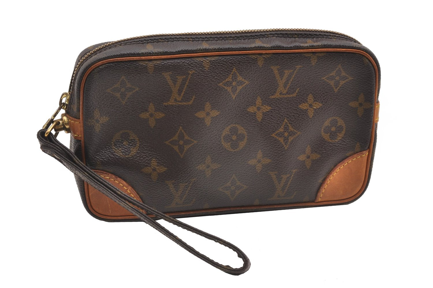 Authentic Louis Vuitton Monogram Marly Dragonne PM M51827 Clutch Hand Bag 8051F
