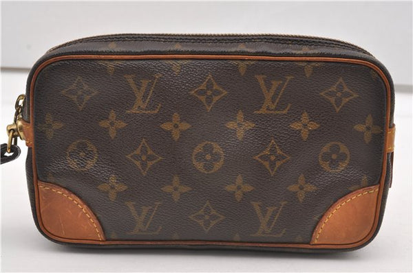 Authentic Louis Vuitton Monogram Marly Dragonne PM M51827 Clutch Hand Bag 8051F
