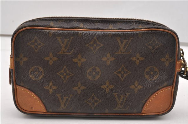 Authentic Louis Vuitton Monogram Marly Dragonne PM M51827 Clutch Hand Bag 8051F