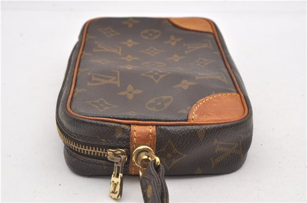 Authentic Louis Vuitton Monogram Marly Dragonne PM M51827 Clutch Hand Bag 8051F