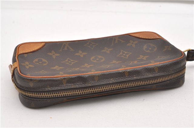 Authentic Louis Vuitton Monogram Marly Dragonne PM M51827 Clutch Hand Bag 8051F