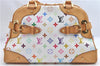 Auth Louis Vuitton Monogram Multicolor Claudia Hand Bag White M40193 LV 8052B