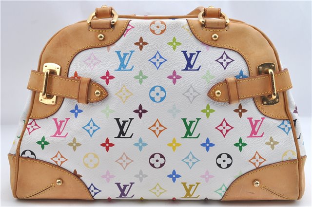 Auth Louis Vuitton Monogram Multicolor Claudia Hand Bag White M40193 LV 8052B
