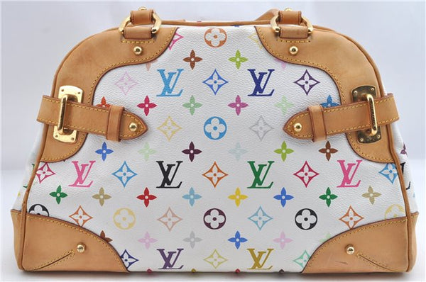 Auth Louis Vuitton Monogram Multicolor Claudia Hand Bag White M40193 LV 8052B