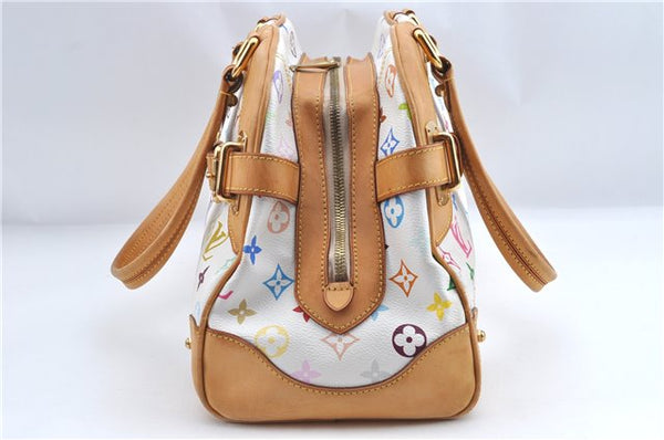 Auth Louis Vuitton Monogram Multicolor Claudia Hand Bag White M40193 LV 8052B