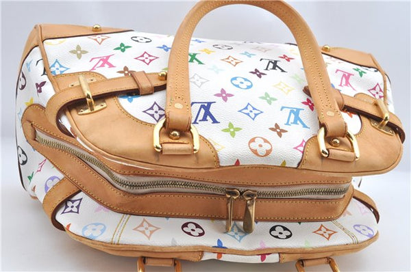 Auth Louis Vuitton Monogram Multicolor Claudia Hand Bag White M40193 LV 8052B