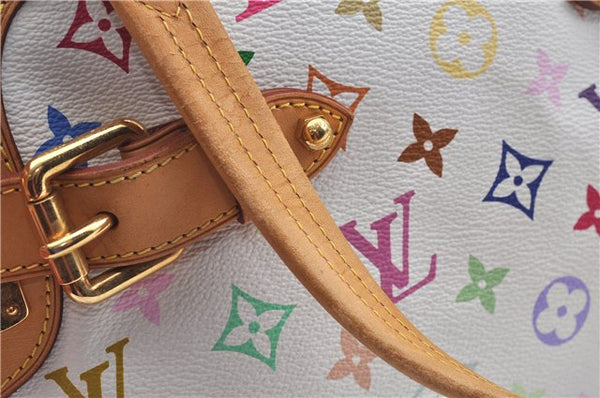 Auth Louis Vuitton Monogram Multicolor Claudia Hand Bag White M40193 LV 8052B