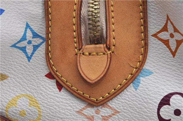Auth Louis Vuitton Monogram Multicolor Claudia Hand Bag White M40193 LV 8052B