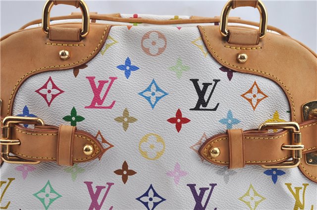 Auth Louis Vuitton Monogram Multicolor Claudia Hand Bag White M40193 LV 8052B