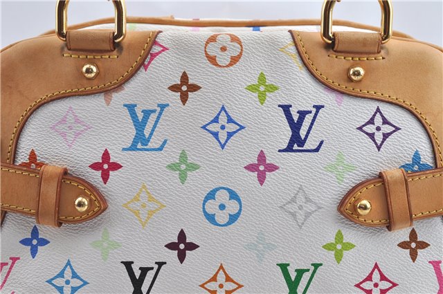 Auth Louis Vuitton Monogram Multicolor Claudia Hand Bag White M40193 LV 8052B