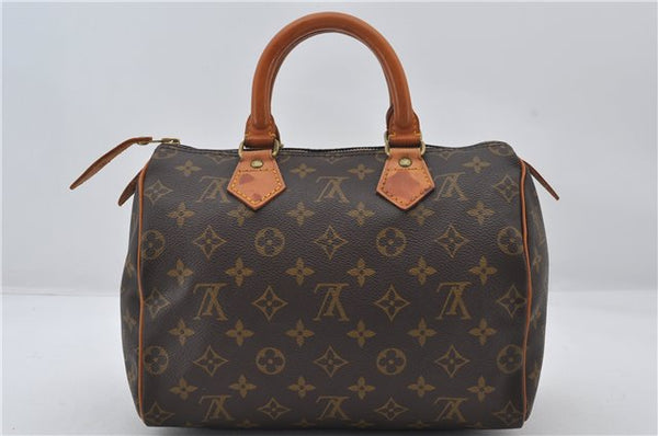 Authentic Louis Vuitton Monogram Speedy 25 Boston Hand Bag M41528 LV 8053E