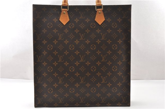 Authentic Louis Vuitton Monogram Sac Plat Hand Tote Bag M51140 LV 8053F