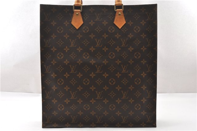 Authentic Louis Vuitton Monogram Sac Plat Hand Tote Bag M51140 LV 8053F