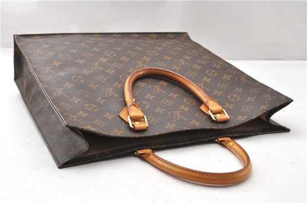 Authentic Louis Vuitton Monogram Sac Plat Hand Tote Bag M51140 LV 8053F