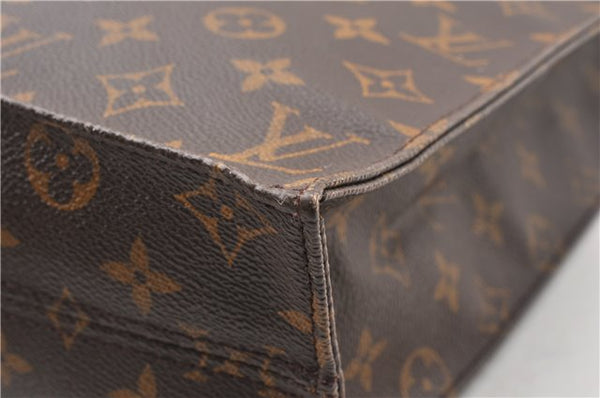 Authentic Louis Vuitton Monogram Sac Plat Hand Tote Bag M51140 LV 8053F