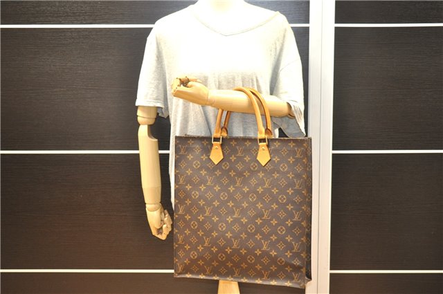 Authentic Louis Vuitton Monogram Sac Plat Hand Tote Bag M51140 LV 8053F