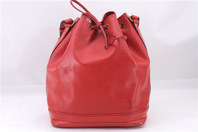 Authentic Louis Vuitton Epi Noe Shoulder Drawstring Bag Red M44007 LV 8059E