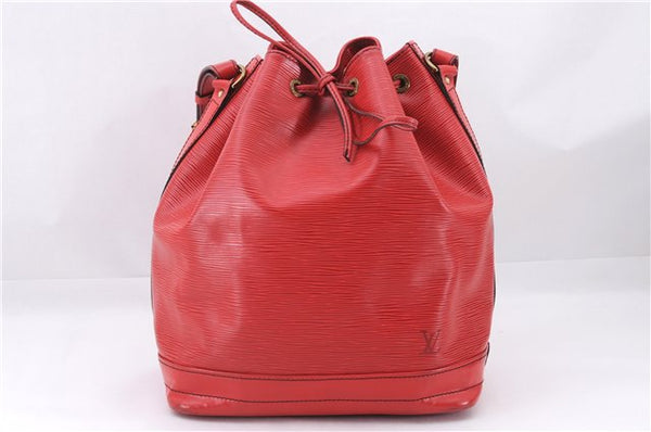 Authentic Louis Vuitton Epi Noe Shoulder Drawstring Bag Red M44007 LV 8059E
