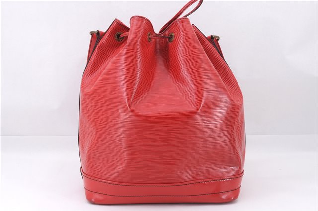 Authentic Louis Vuitton Epi Noe Shoulder Drawstring Bag Red M44007 LV 8059E