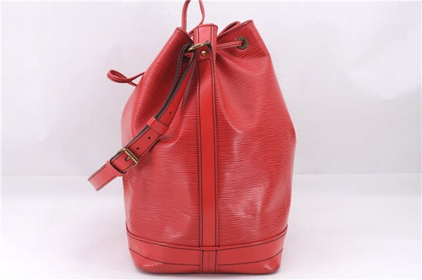 Authentic Louis Vuitton Epi Noe Shoulder Drawstring Bag Red M44007 LV 8059E