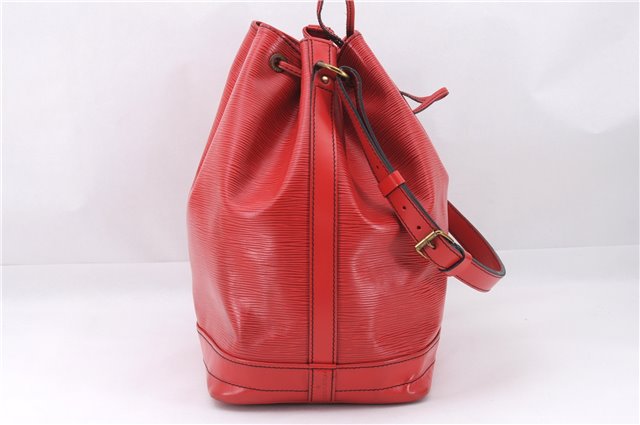 Authentic Louis Vuitton Epi Noe Shoulder Drawstring Bag Red M44007 LV 8059E