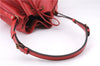 Authentic Louis Vuitton Epi Noe Shoulder Drawstring Bag Red M44007 LV 8059E