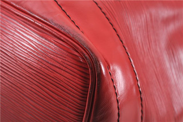 Authentic Louis Vuitton Epi Noe Shoulder Drawstring Bag Red M44007 LV 8059E