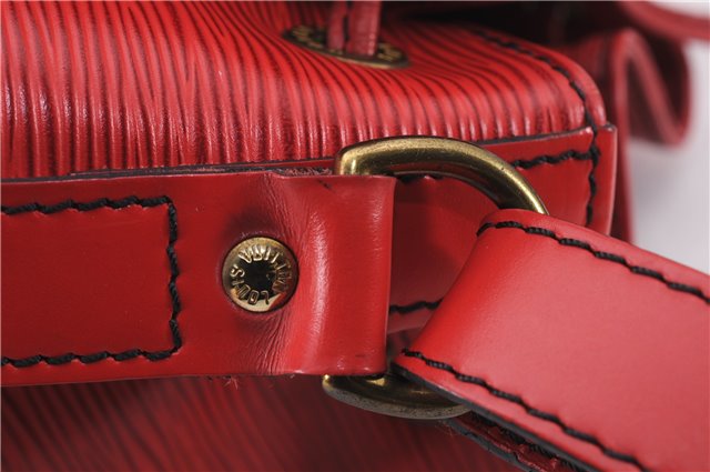 Authentic Louis Vuitton Epi Noe Shoulder Drawstring Bag Red M44007 LV 8059E
