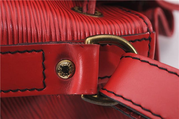 Authentic Louis Vuitton Epi Noe Shoulder Drawstring Bag Red M44007 LV 8059E